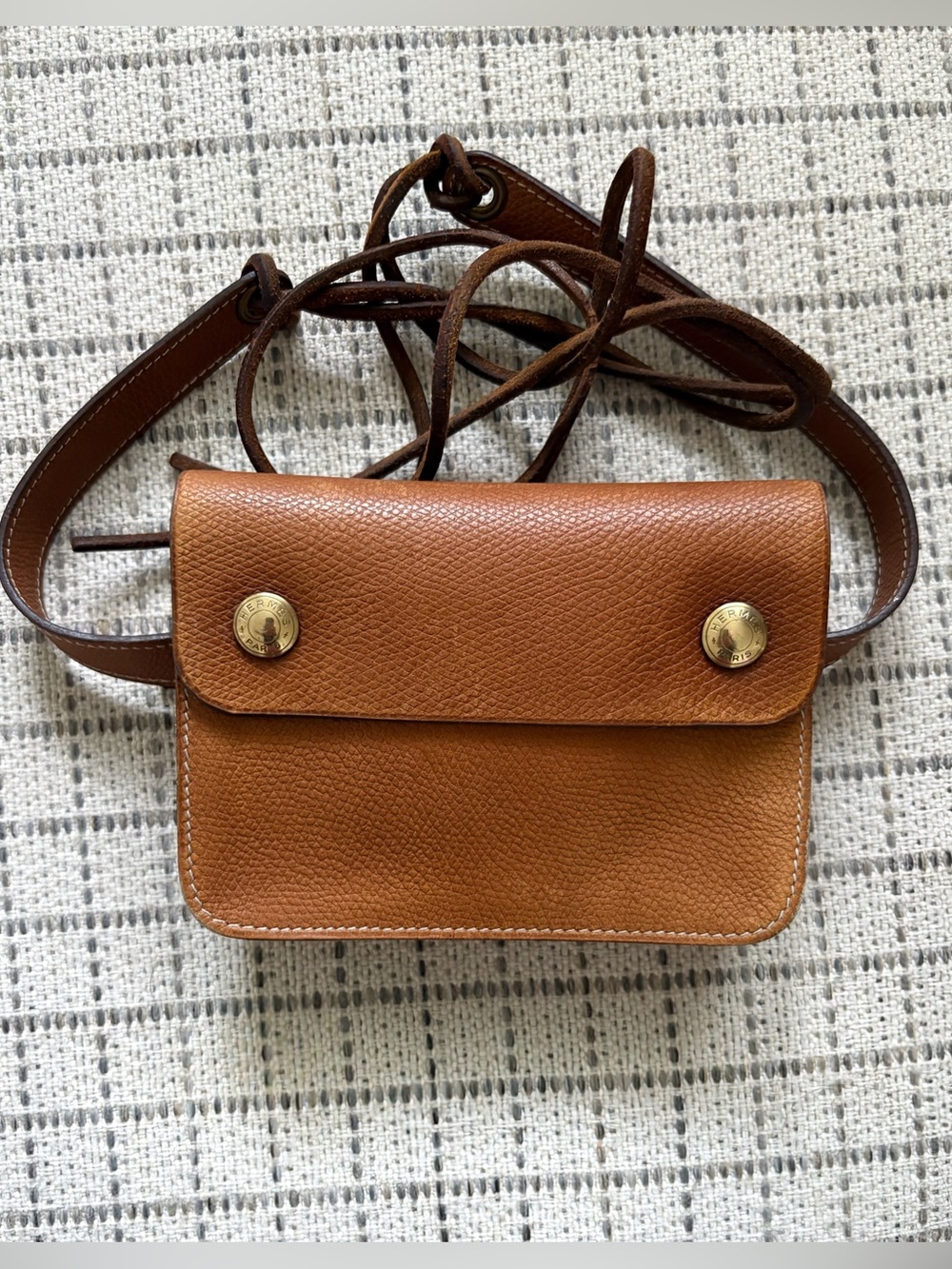 1984 Hermès Pochette Belt Bag / Fanny Pack in the iconic Hermès "Gold" VINTAGE - Picture 10 of 15